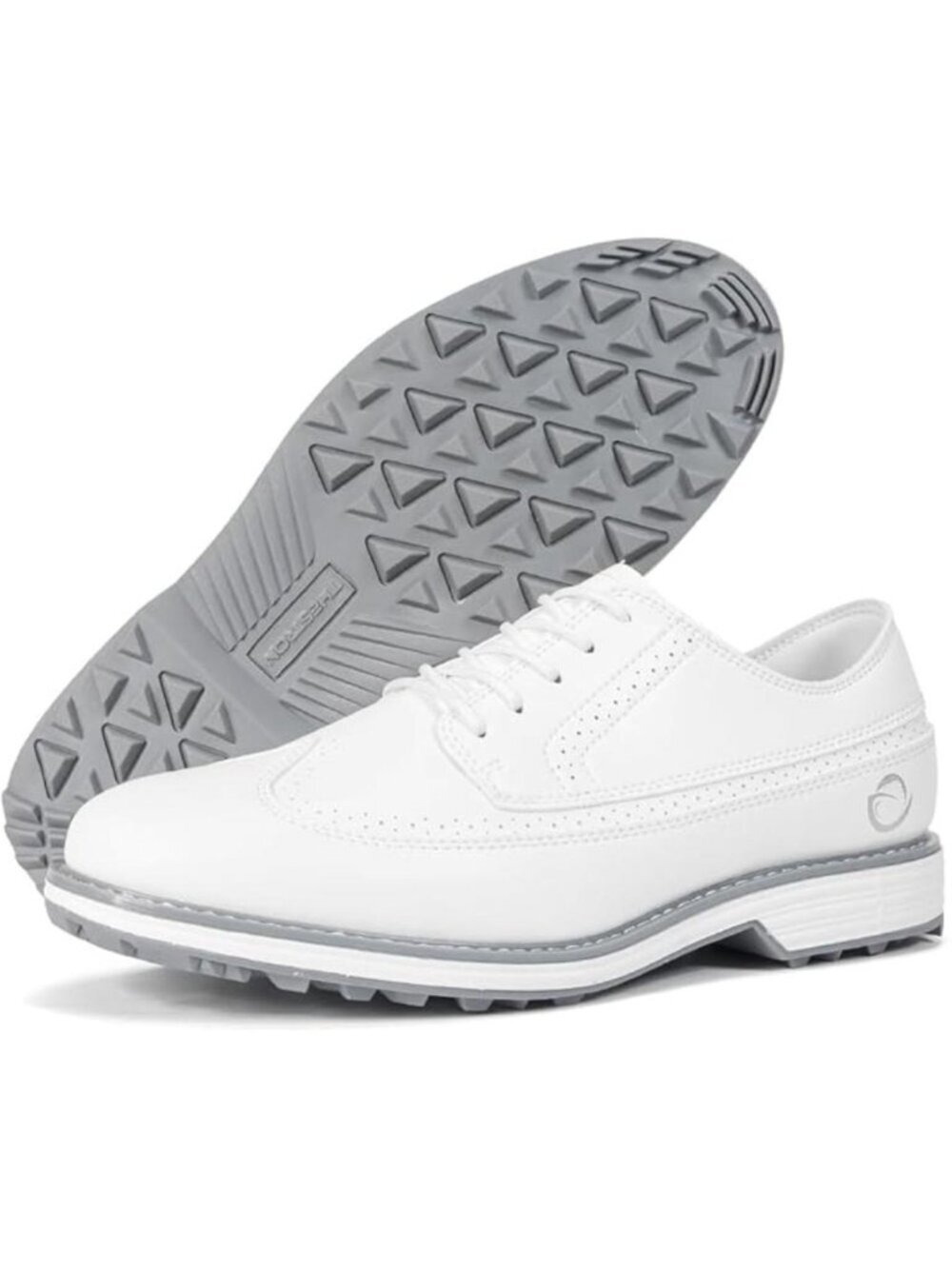 Men's White-1 Spikes Classic Golf Footwear Walking Sneakers Golfers Golf Shoes